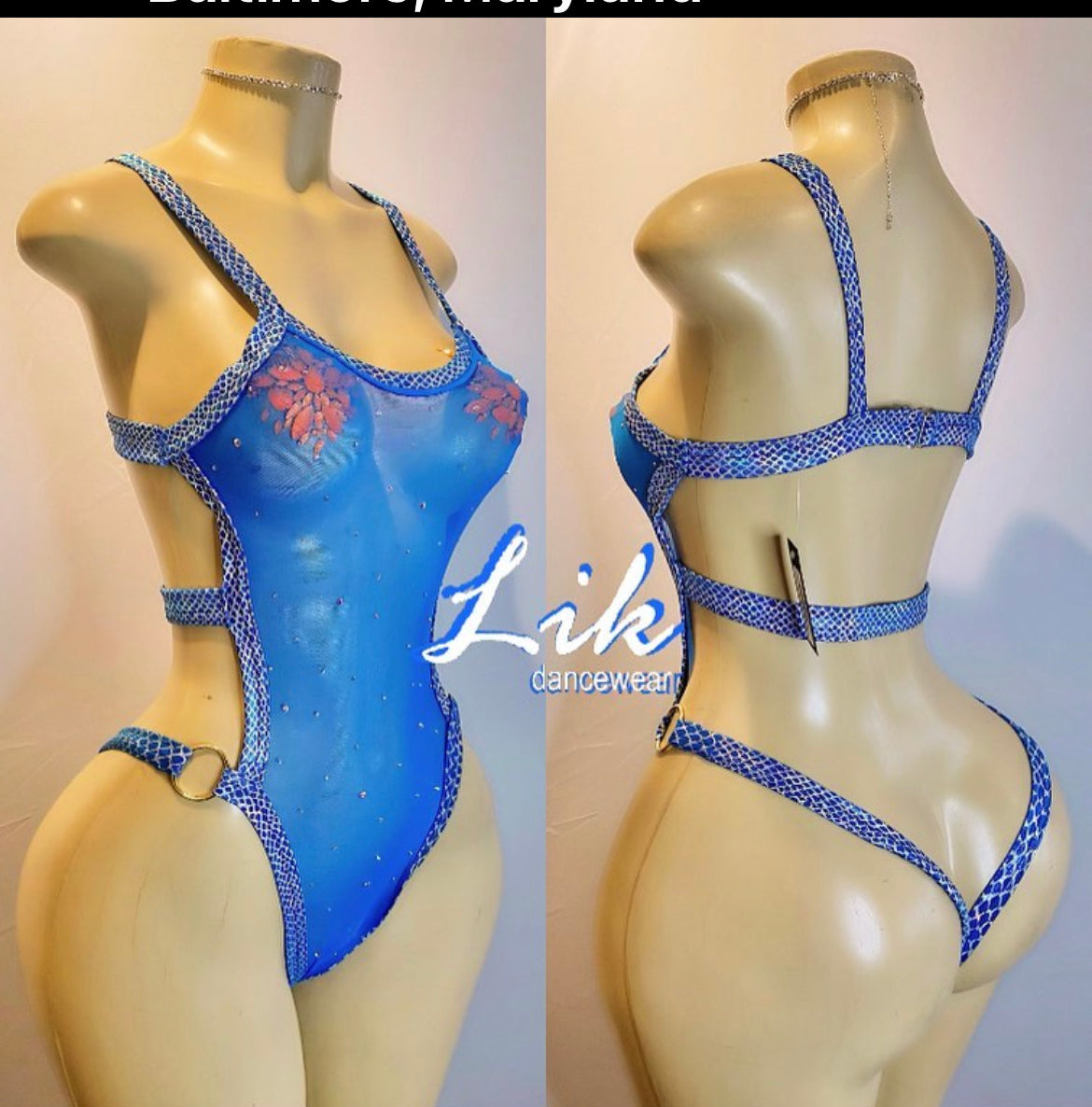 Sneaky sheer on piece rhinestones