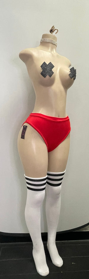 Tube sock thigh highs